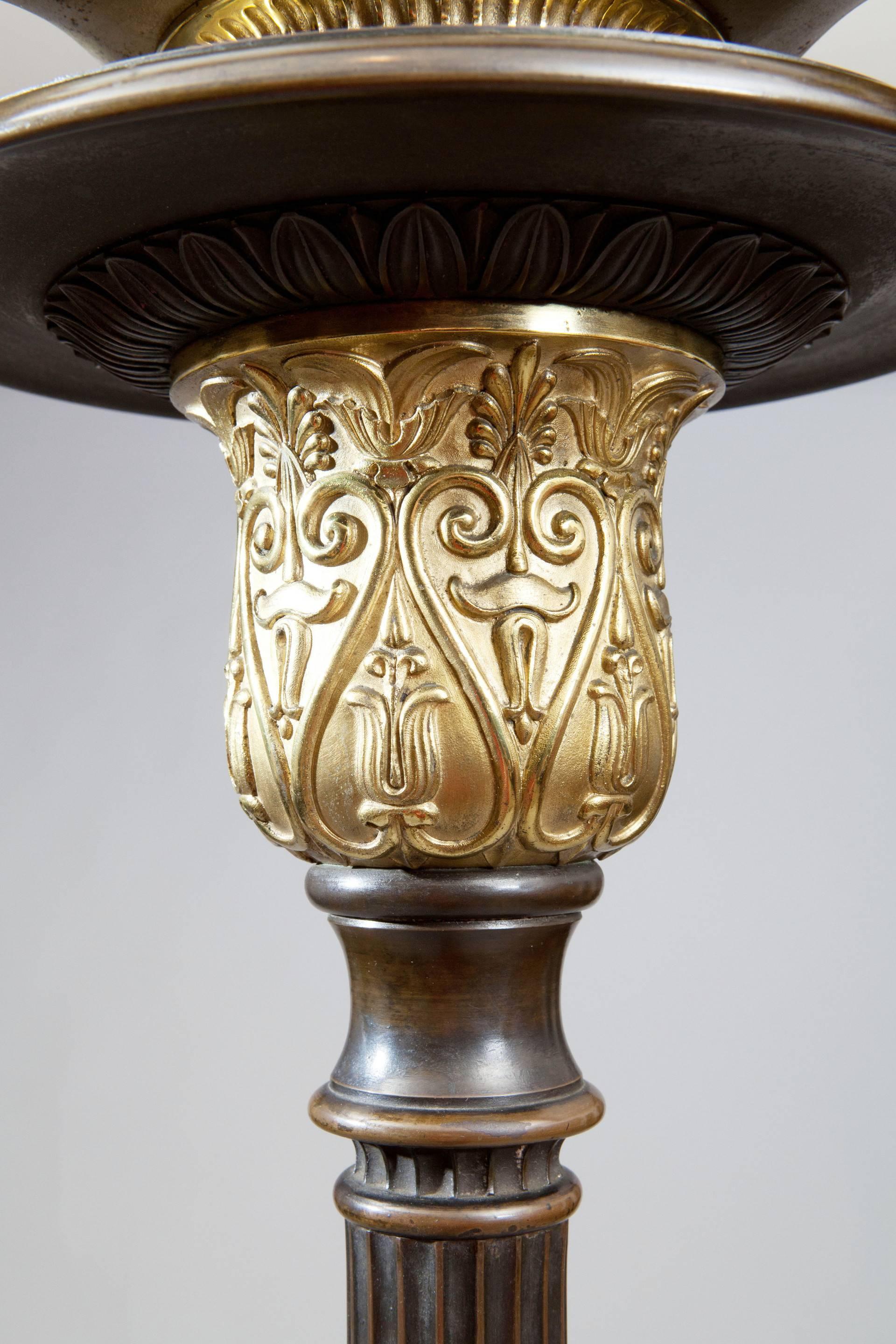 English Neo Classical Hall Light in Bronze and Ormolu
