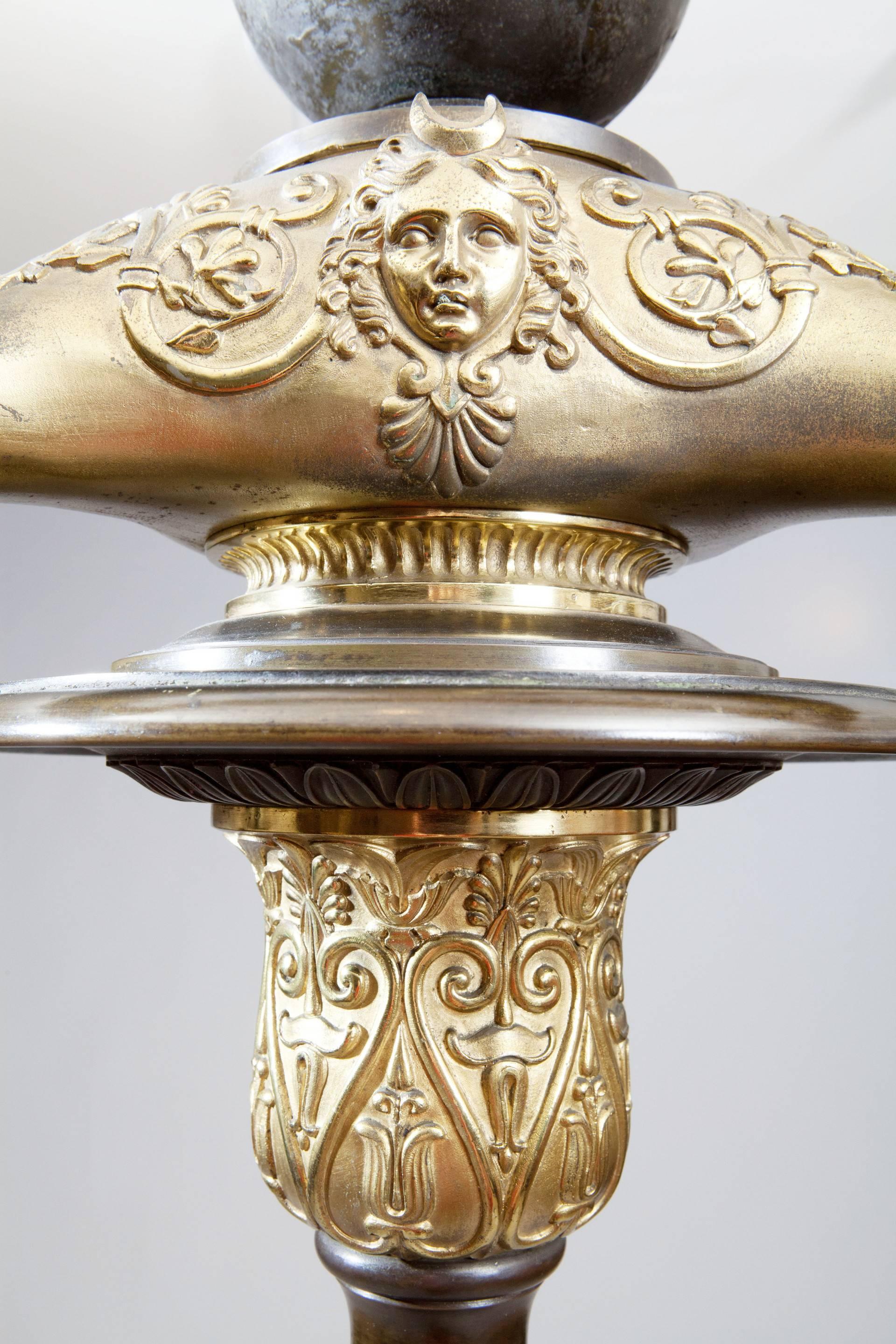 Neo Classical Hall Light in Bronze and Ormolu In Excellent Condition In London, by appointment only