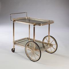 Early 20th Century Silver and Brass Bar Cart / Drinks Trolley