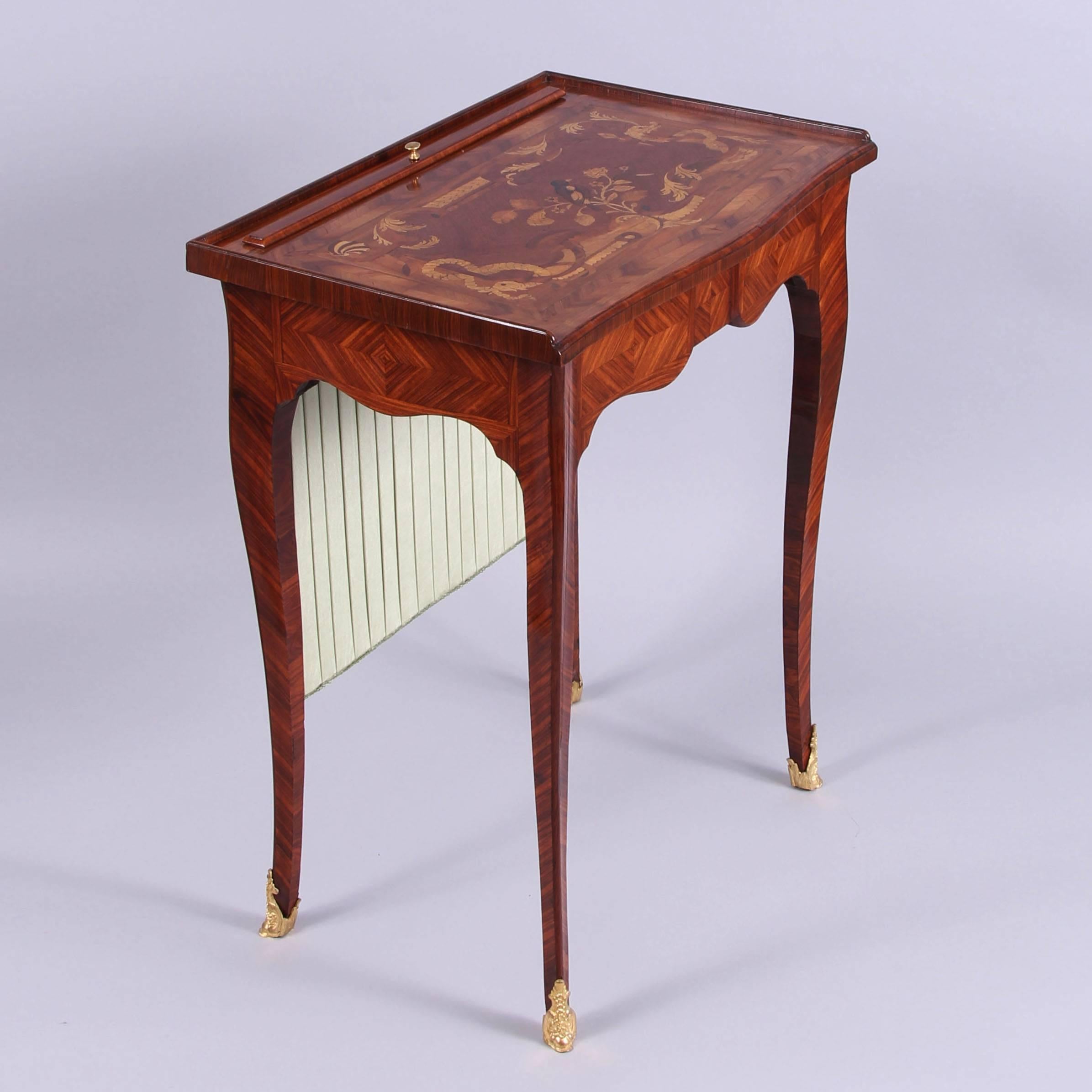 Louis XV Writing Table Kingwood & Marquetry by Leonard Boudin In Excellent Condition In London, by appointment only