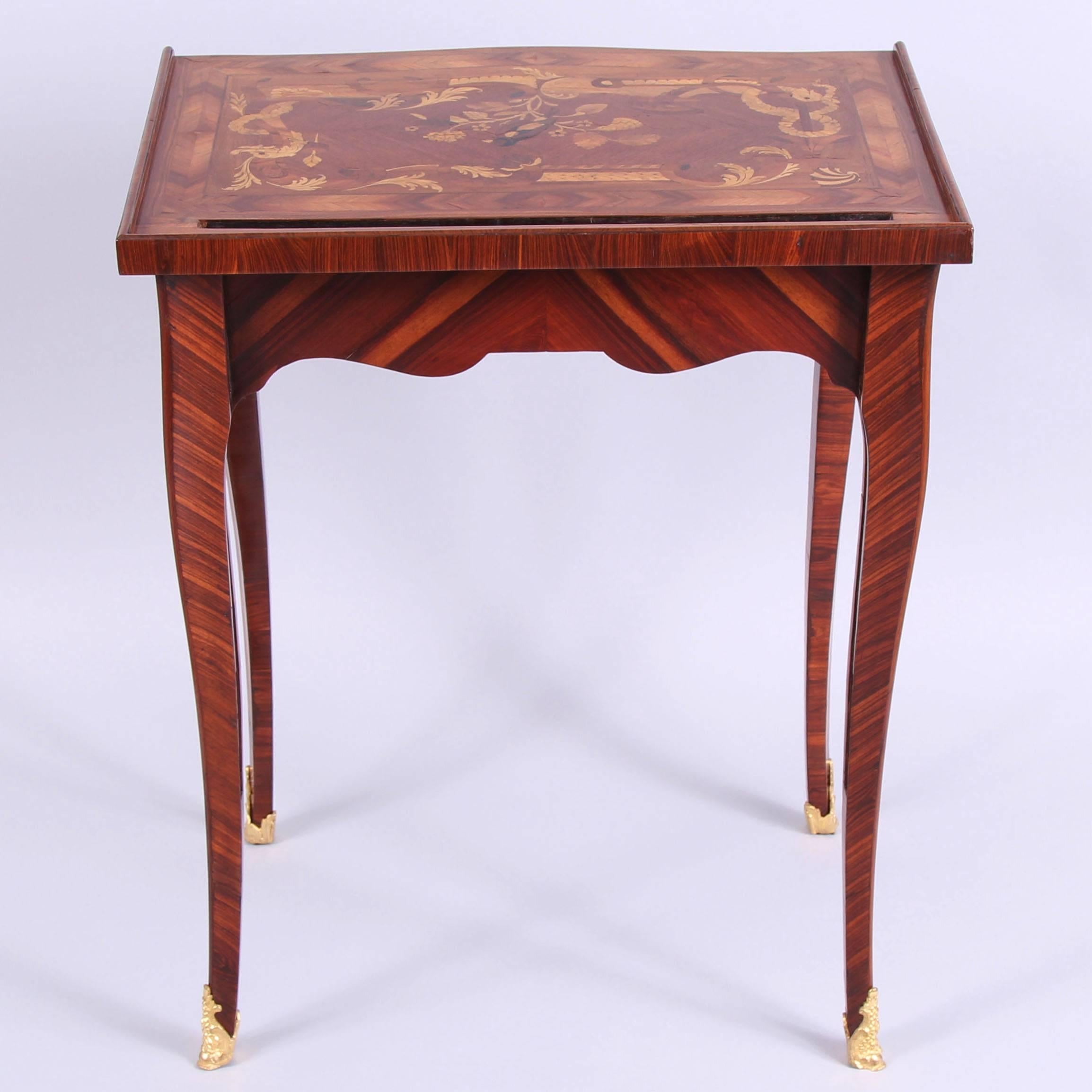 18th Century Louis XV Writing Table Kingwood & Marquetry by Leonard Boudin