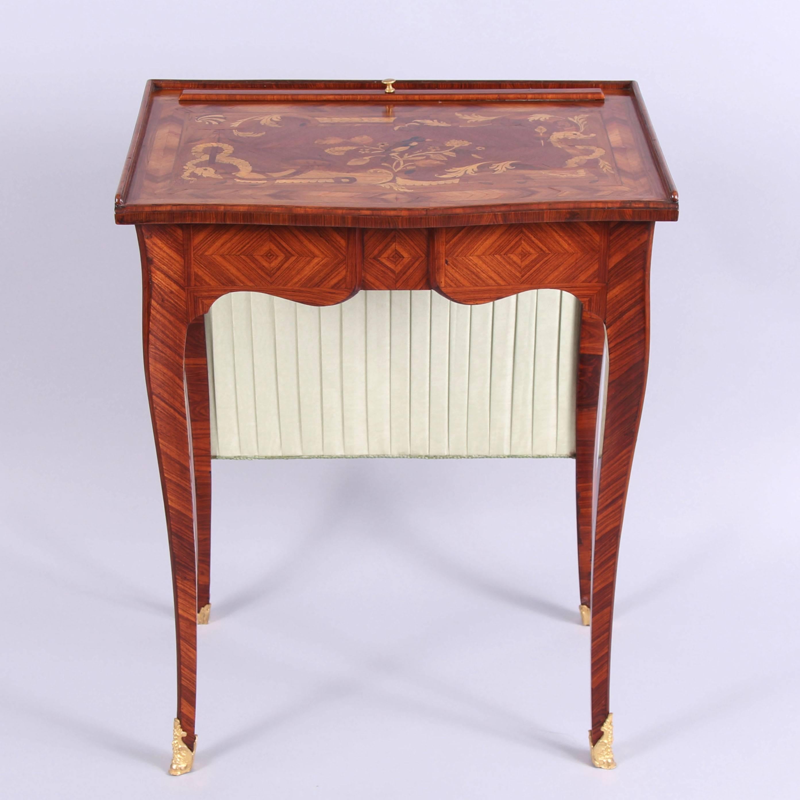 Louis XV Writing Table Kingwood & Marquetry by Leonard Boudin 3