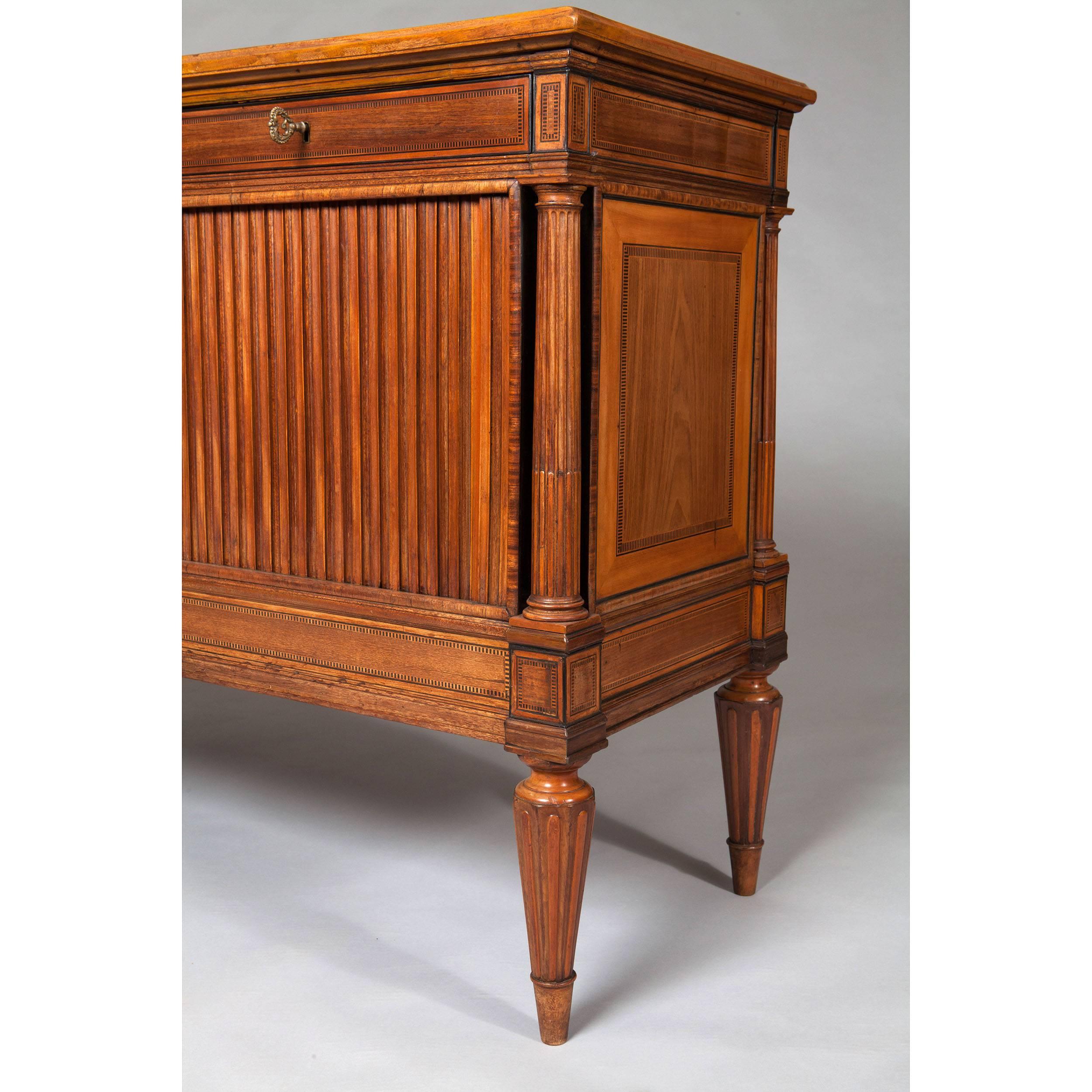 18th Century Pair of Italian Neoclassical Tambour Cabinets 2