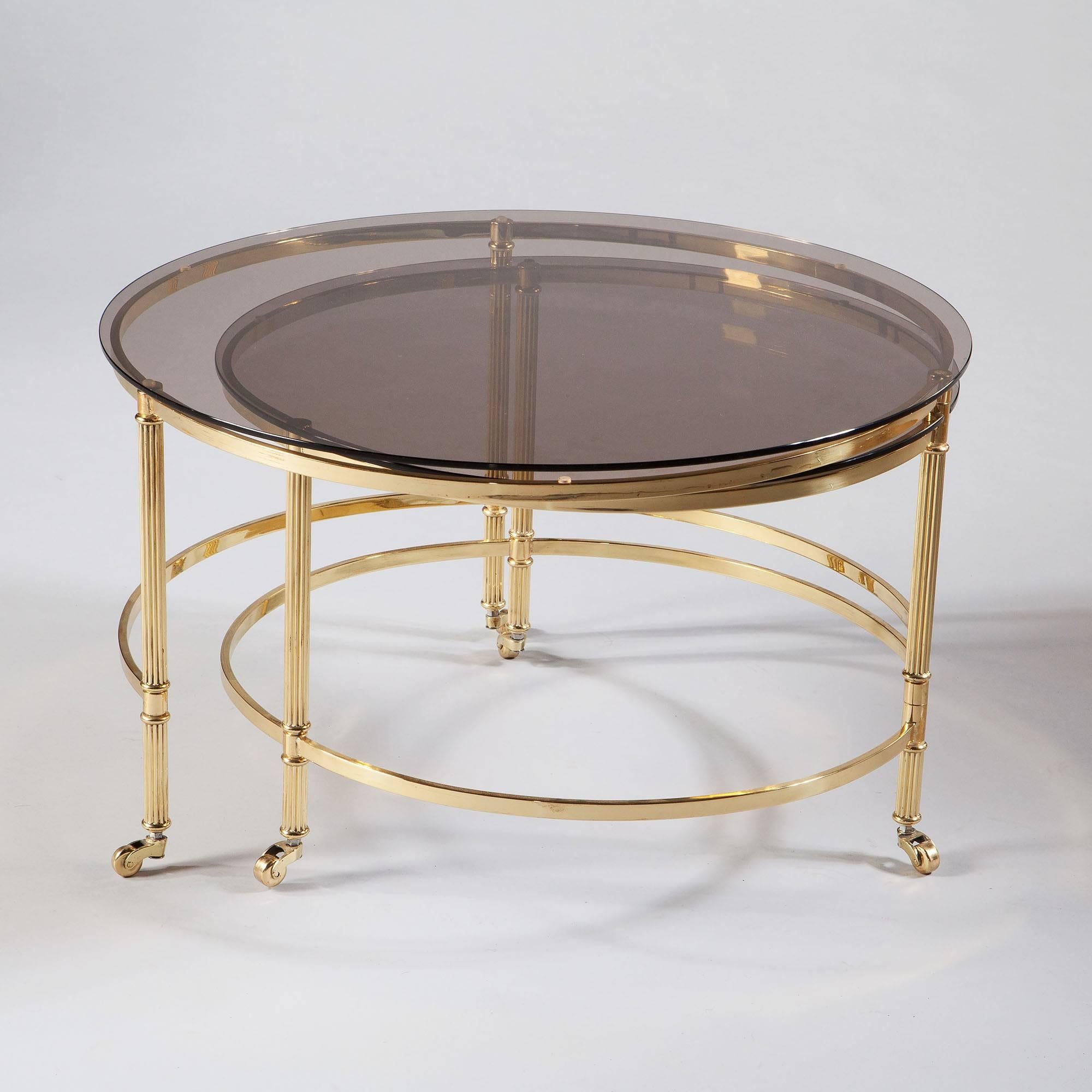 Mid-Century Modern Mid-Century Concentric Brass Coffee Table