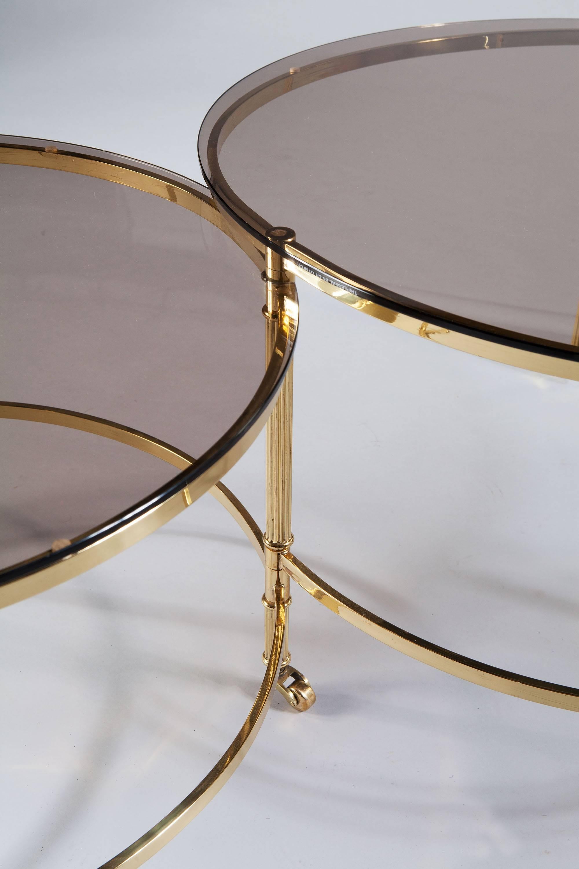 Mid-Century Concentric Brass Coffee Table In Excellent Condition In London, by appointment only