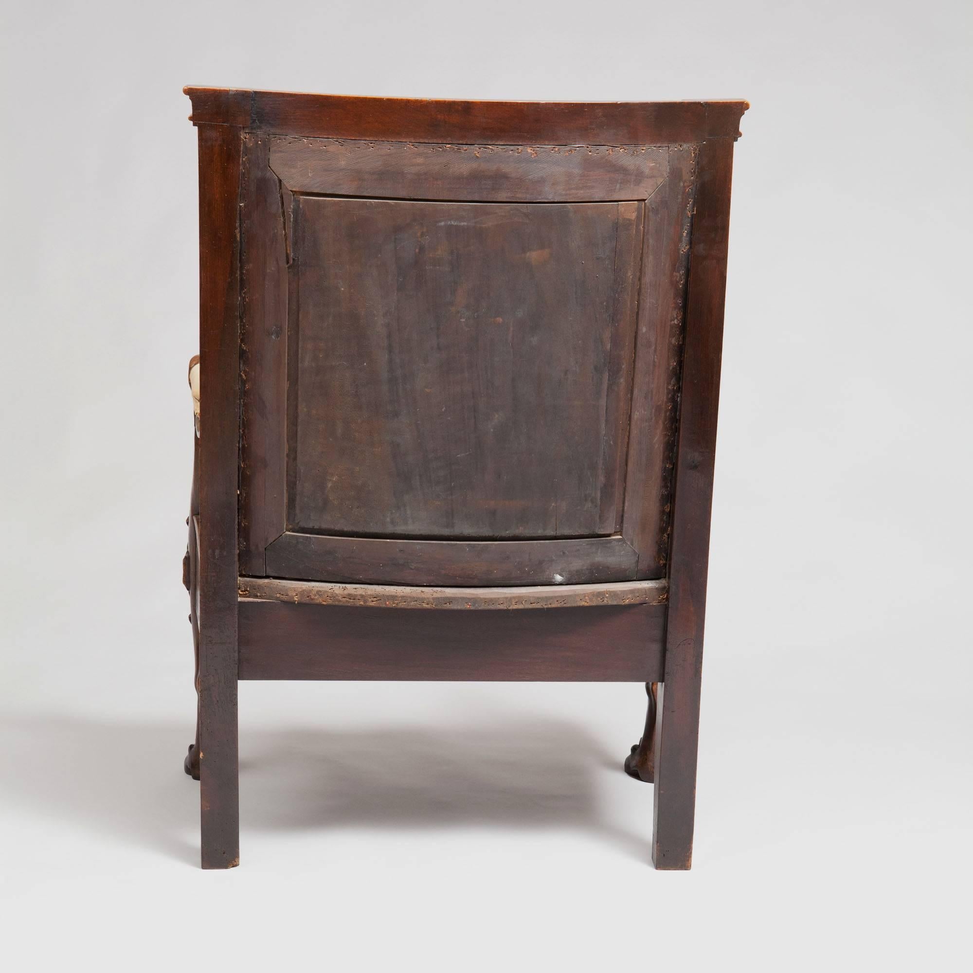 19th Century Walnut Throne Chair For Sale 2