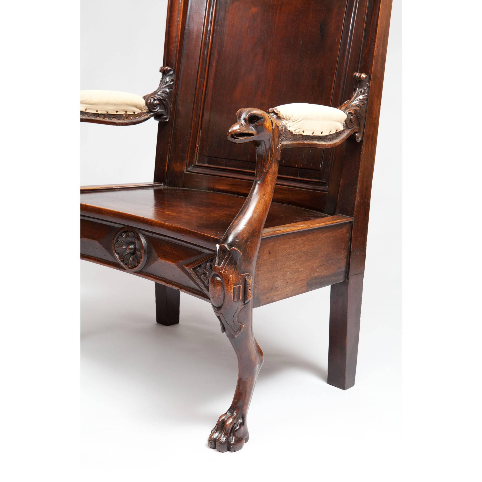 Victorian 19th Century Walnut Throne Chair For Sale