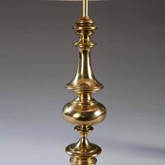 Pair of Mid-Century Modern American Polished Brass Lamp Bases