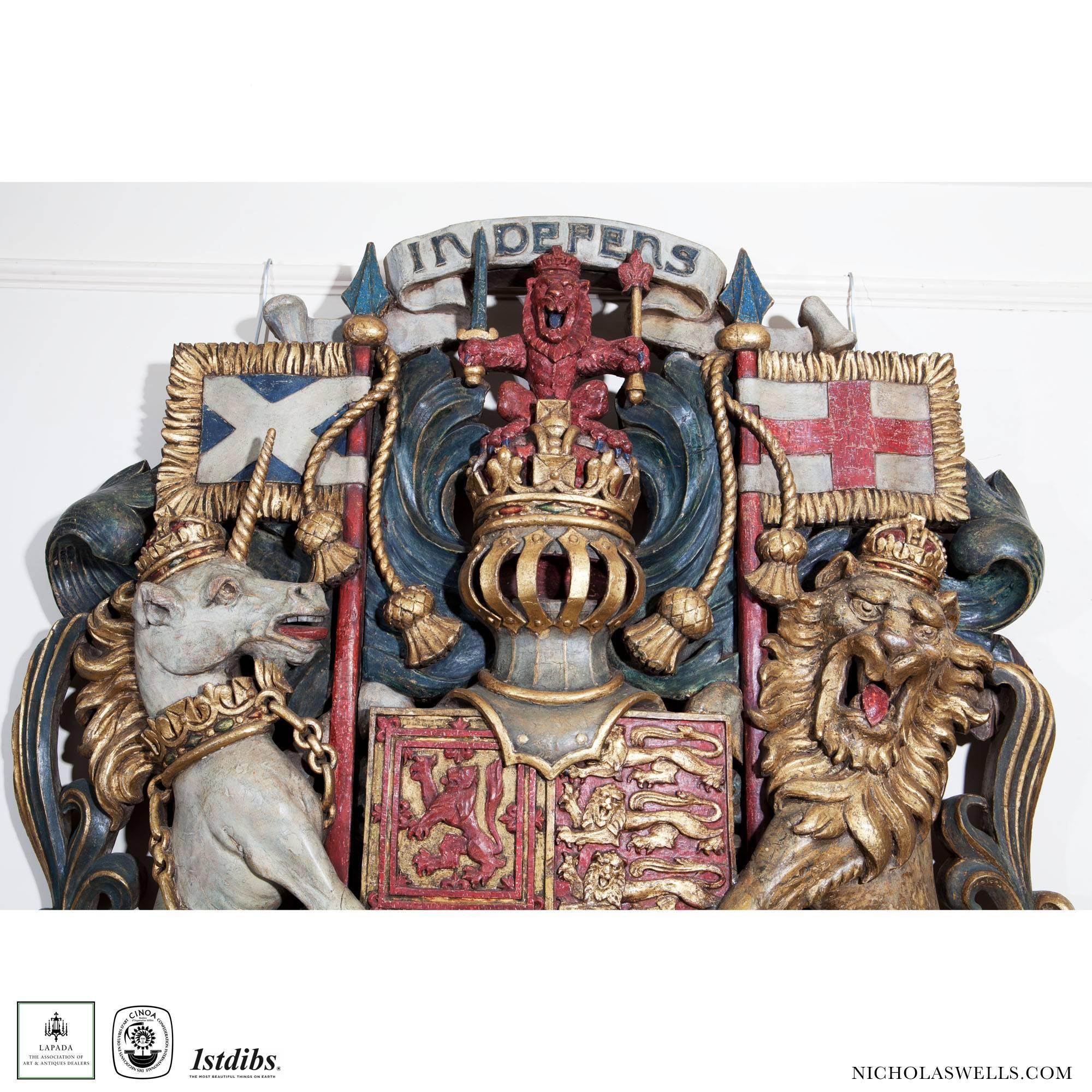 Early Victorian 19th Century Royal Coat of Arms of the United Kingdom For Sale