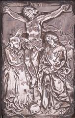Pair of Antique Late 16th Century German Silver Repoussé Panel Icons