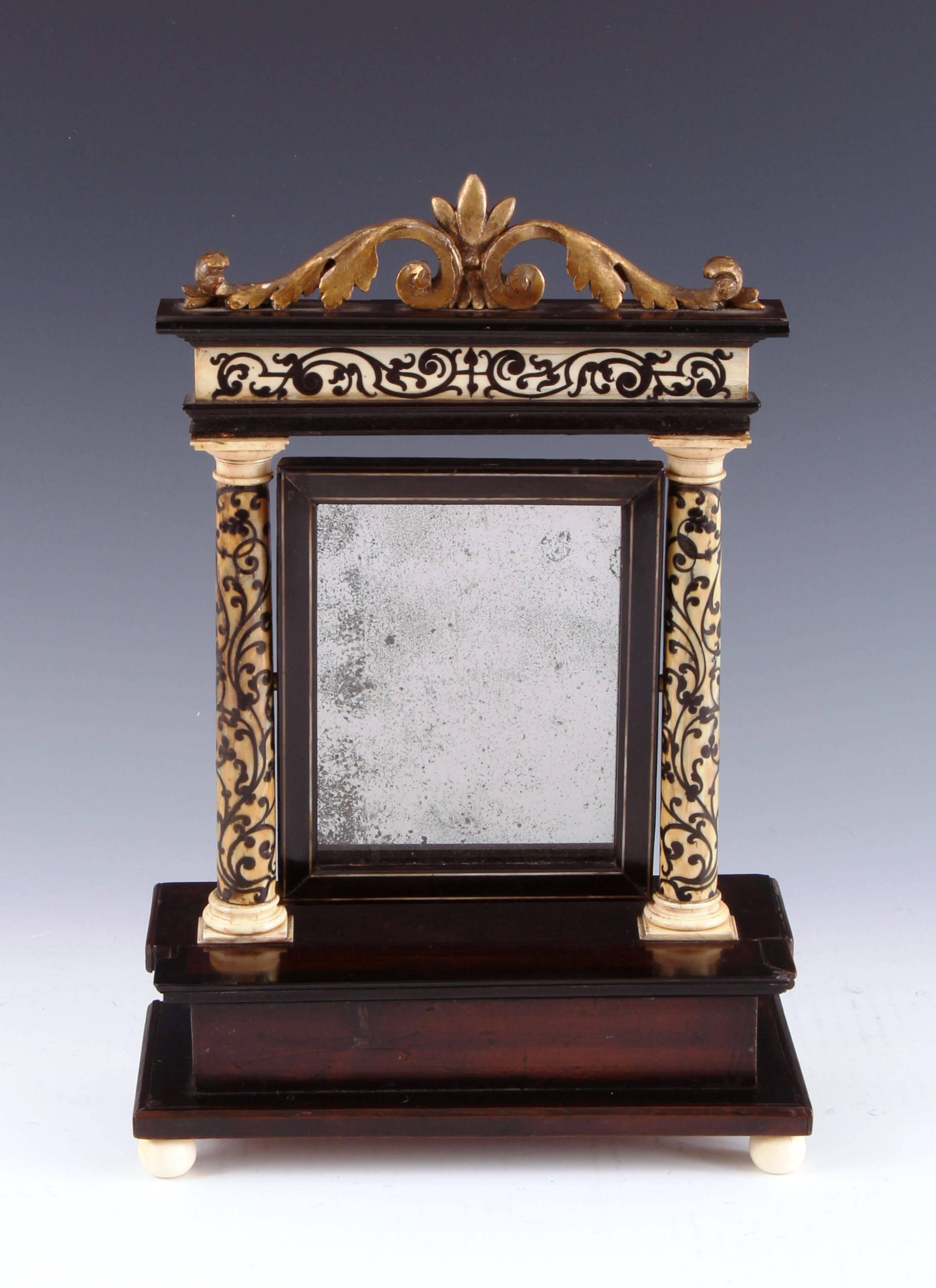17th Century Italian Inlaid Mirror For Sale 1