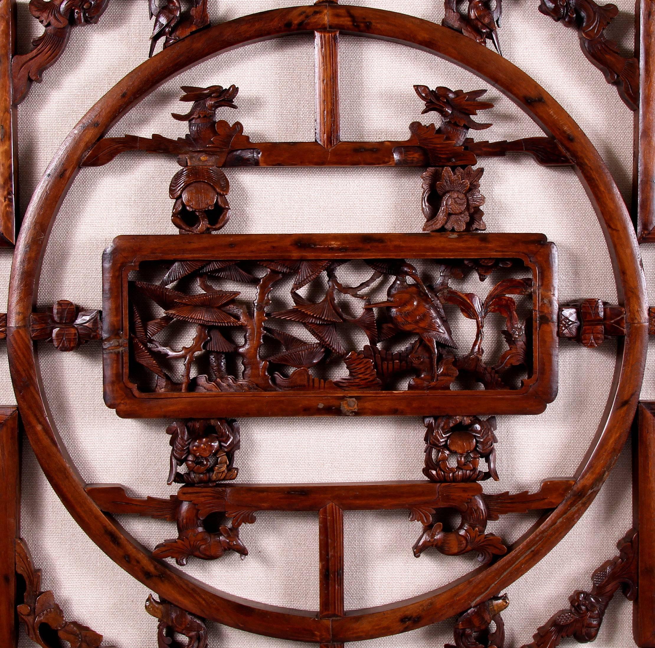 Qing Early Large 19th Century Chinese Carved Panel, Qianlong