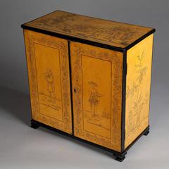Regency Yellow Lacquer Tabletop Cabinet
