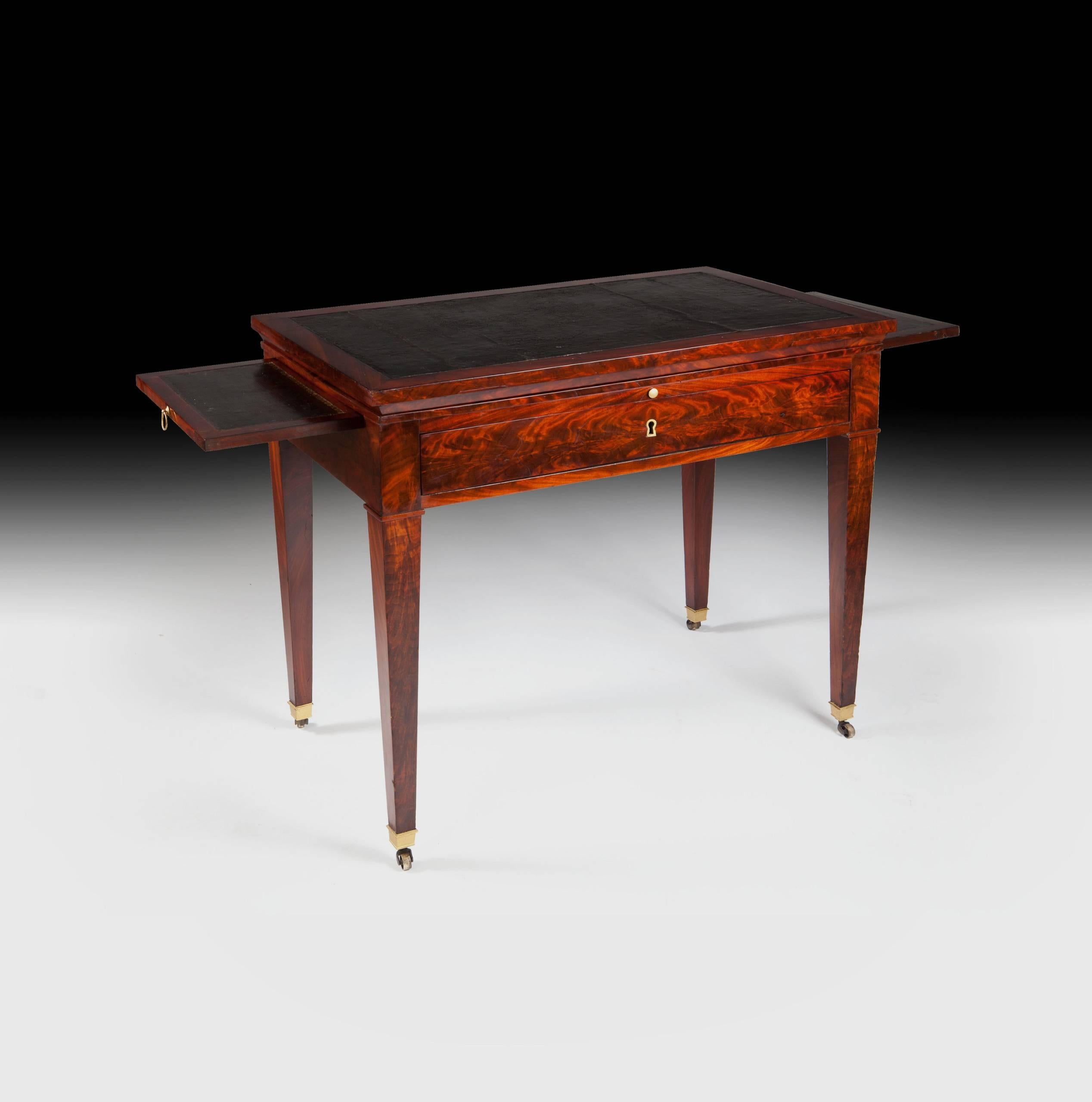 French Directoire Flame Mahogany Architects Table a La Tronchin