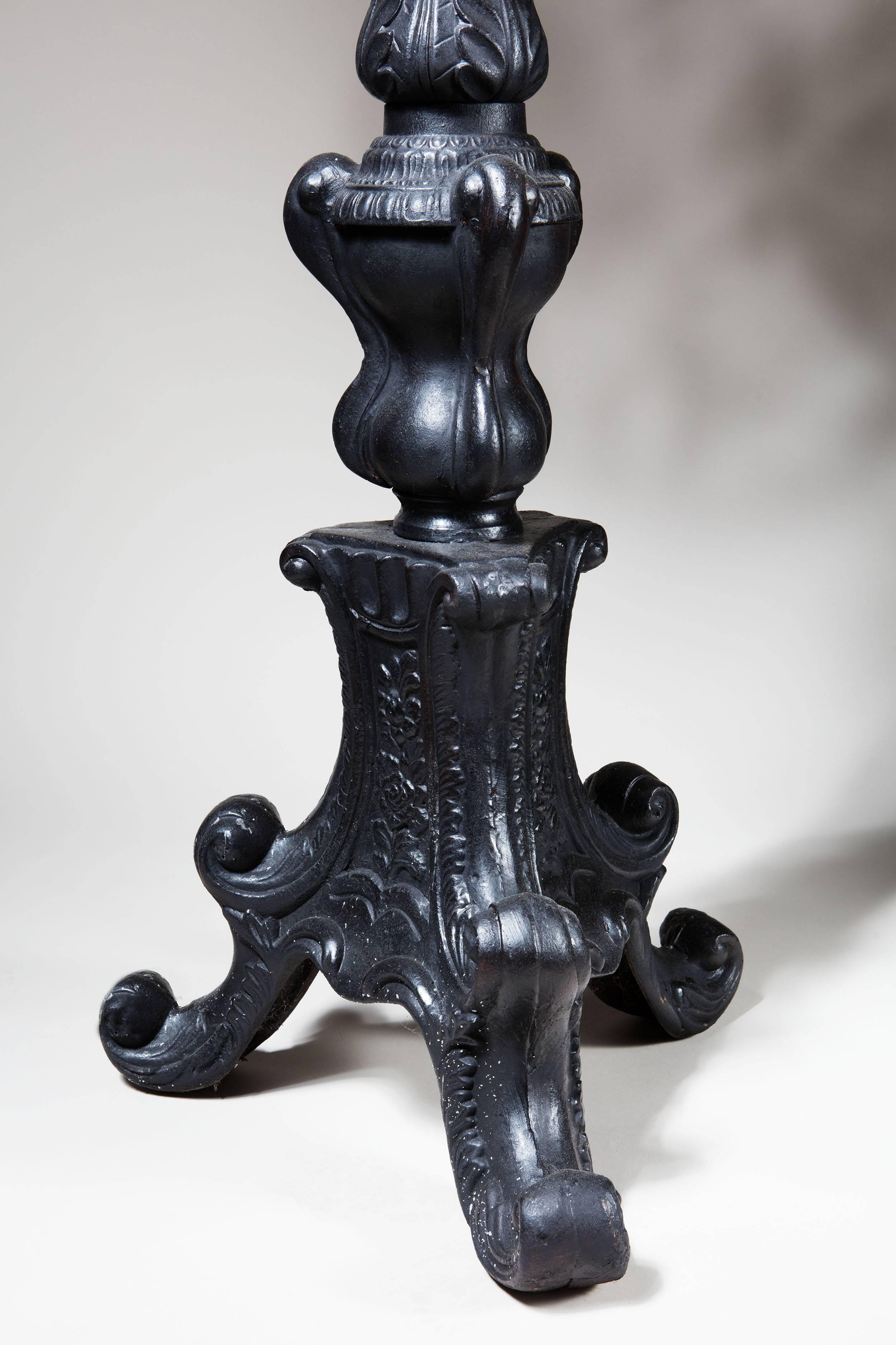 black wrought iron candelabra