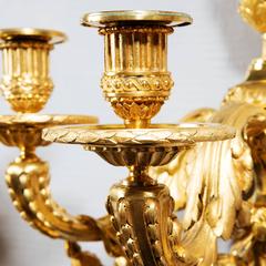 Monumental Pair of Louis XVI Gilt Bronze Wall Sconces Jean-Charles Delafosse