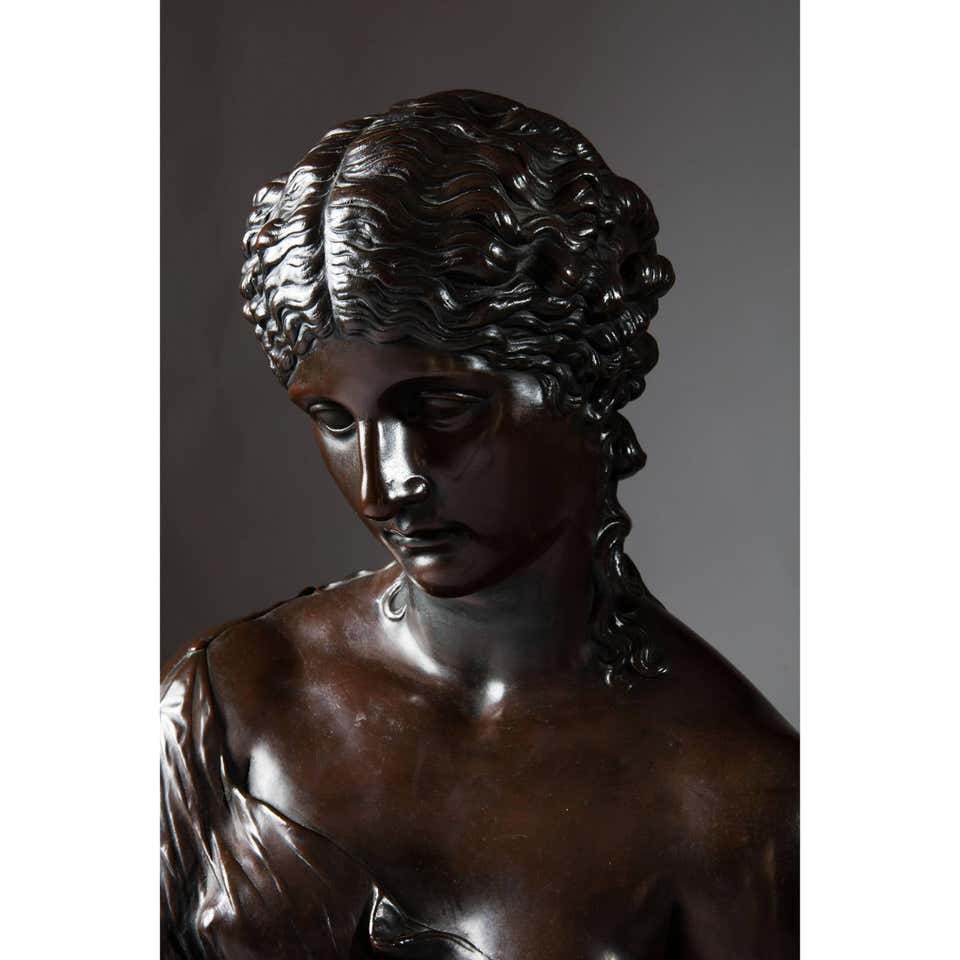 Victorian Classical 19th Century Bronzed Copper Bust of Clytie For Sale