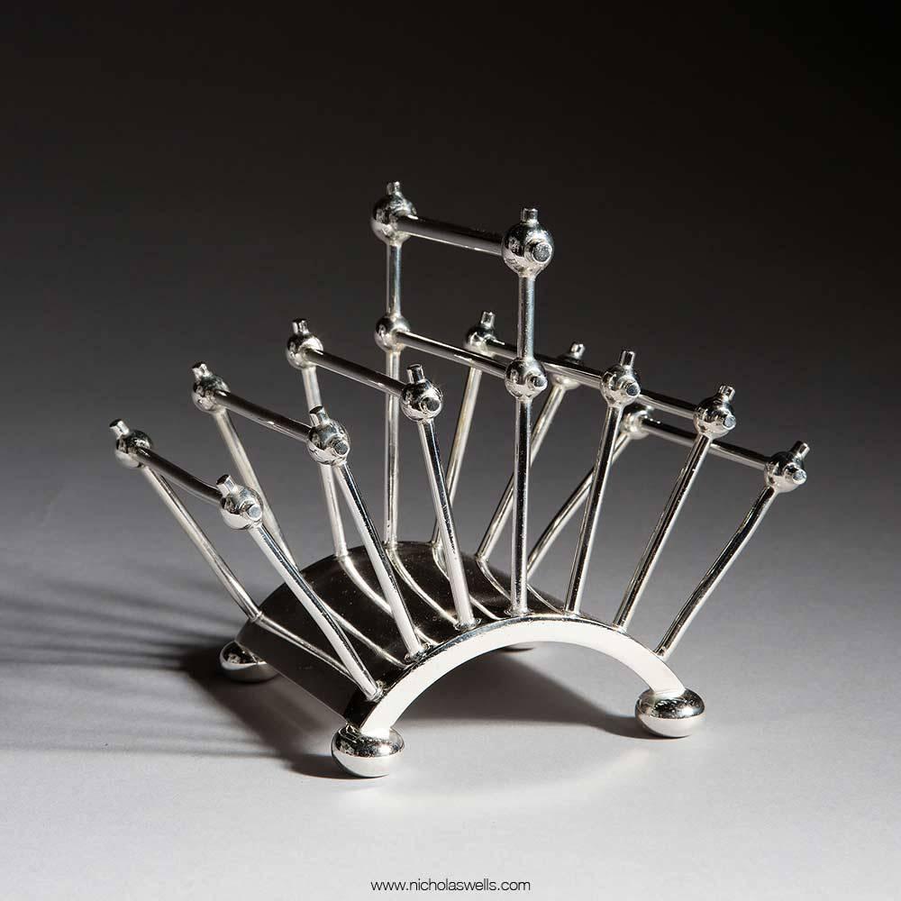 Aesthetic Movement Hukin & Heath Silver Plate Letter Rack or Toast Rack
