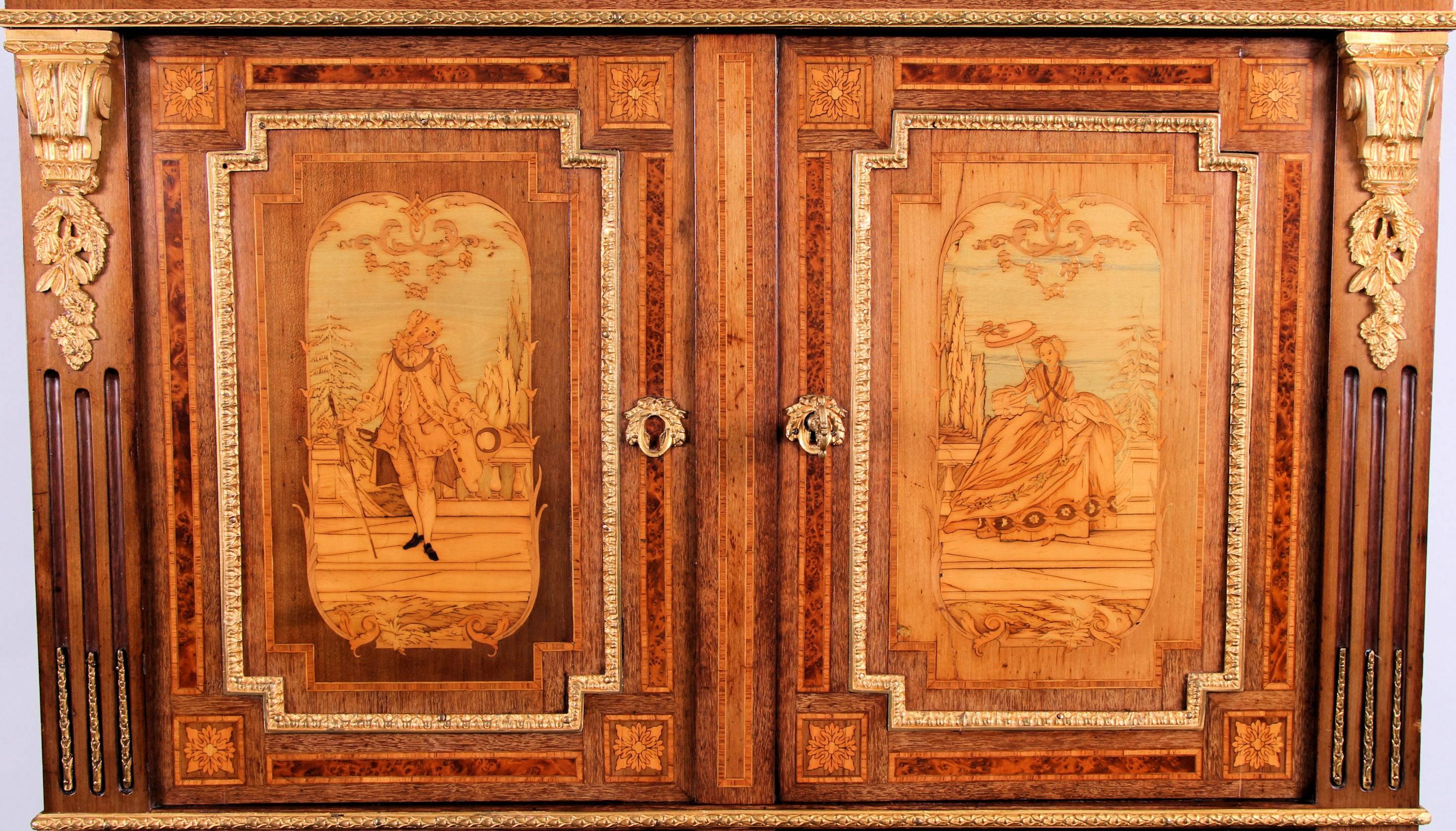 Highly important and palatial Napoleon III Louis XV Revival Ormolu-Mounted Marquetry Bonheur Du Jour by Charles Guillaume Diehl, Designed by Jean Brandely, The Marquetry by E. Varlot, Paris. The rarity & importance of this magnificent piece