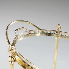 Pair of Mid-Century Maison Jansen Oval Bar Carts, Drinks Trolleys or End Tables