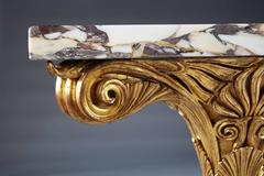 Pair Early 19th Century Italian Neoclassical Giltwood  Console Tables