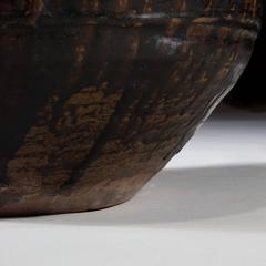 Squat South China Black Brown Glazed Storage Jar