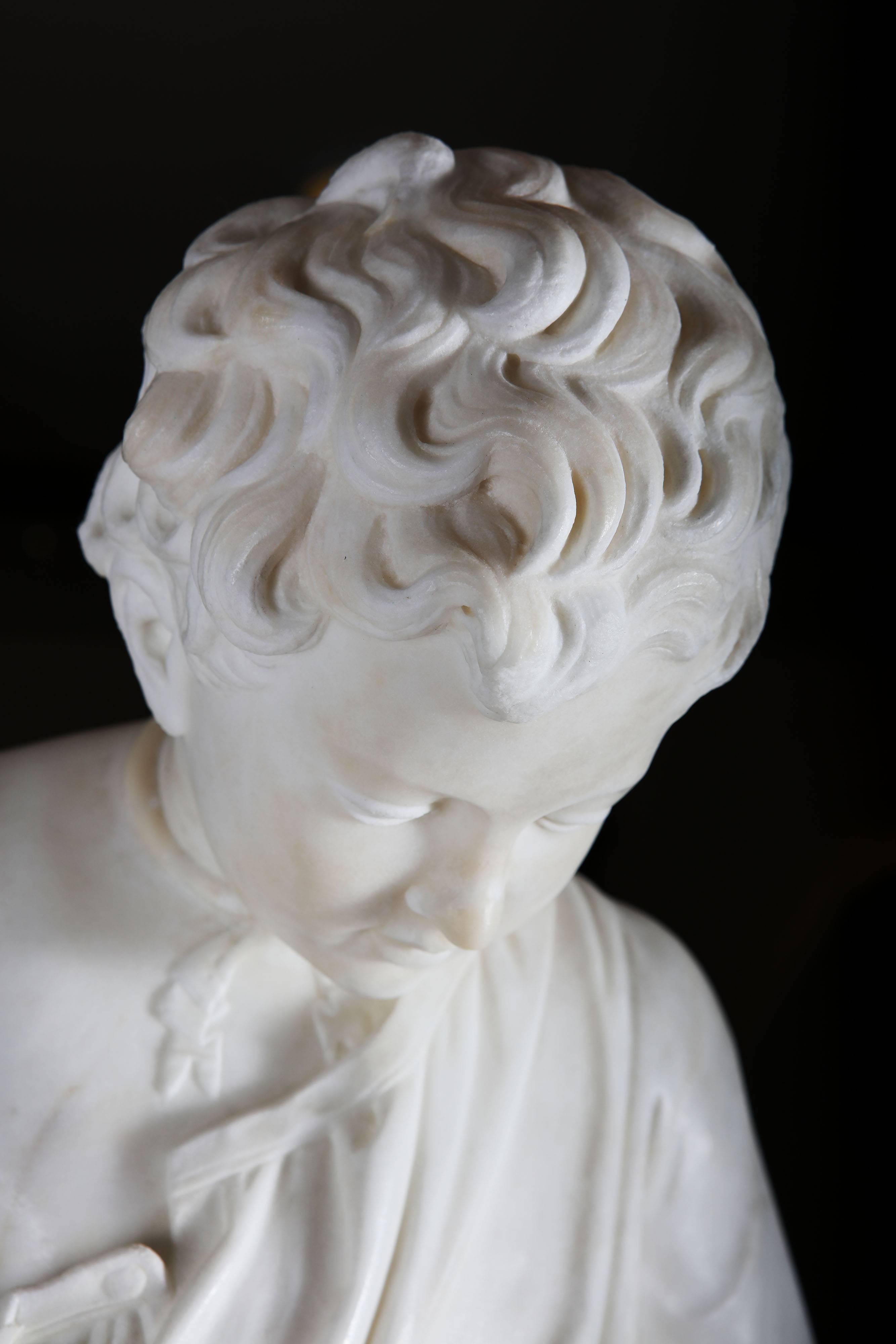 19th Century Grand Tour Carved Marble Figure In Good Condition In London, by appointment only