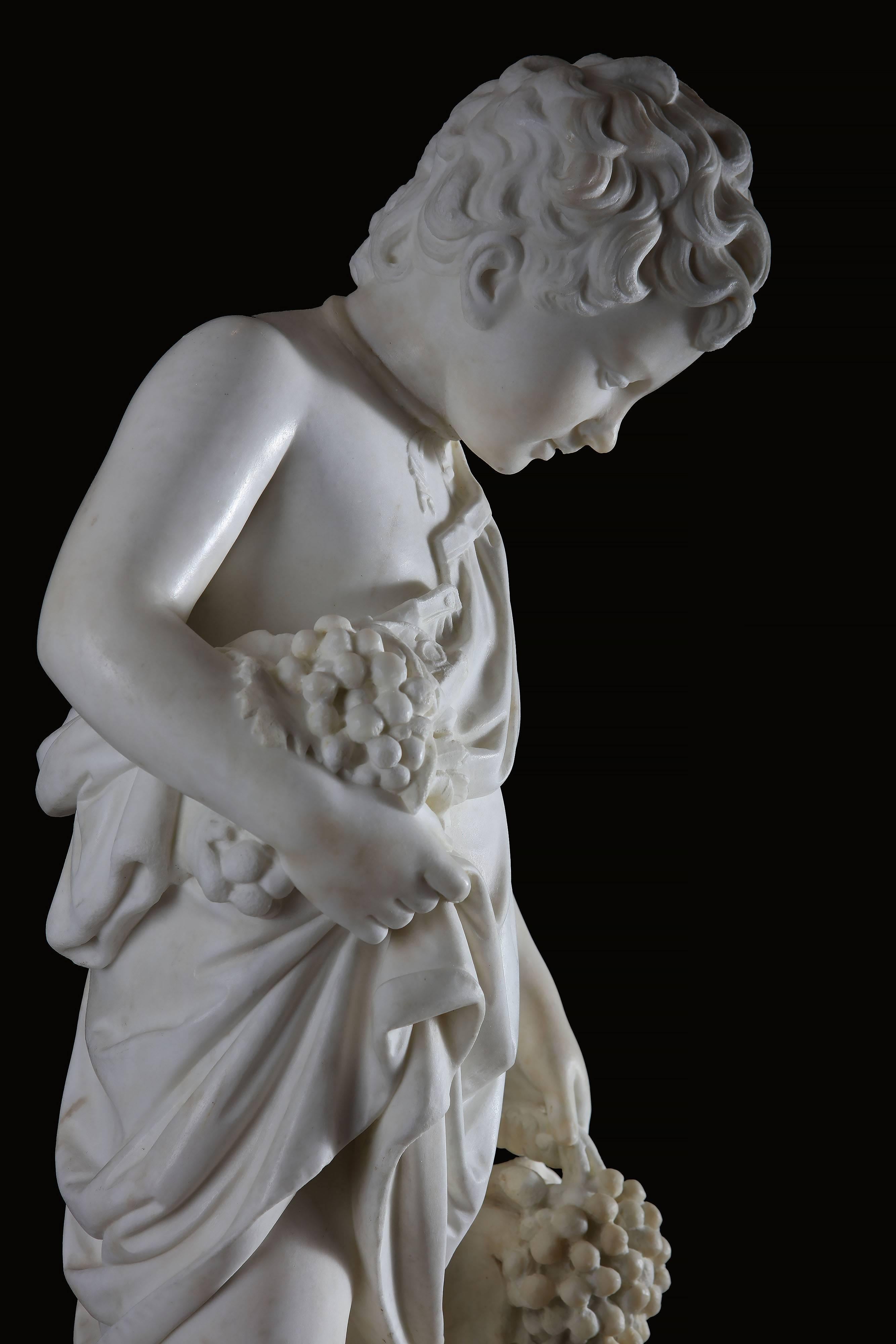Neoclassical 19th Century Grand Tour Carved Marble Figure