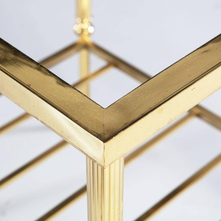 Pair of 20th Century Polished Brass End Tables For Sale at 1stdibs