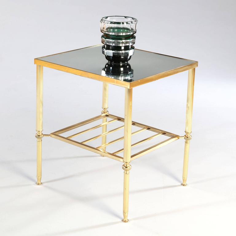 Pair of 20th Century Polished Brass End Tables For Sale at 1stdibs