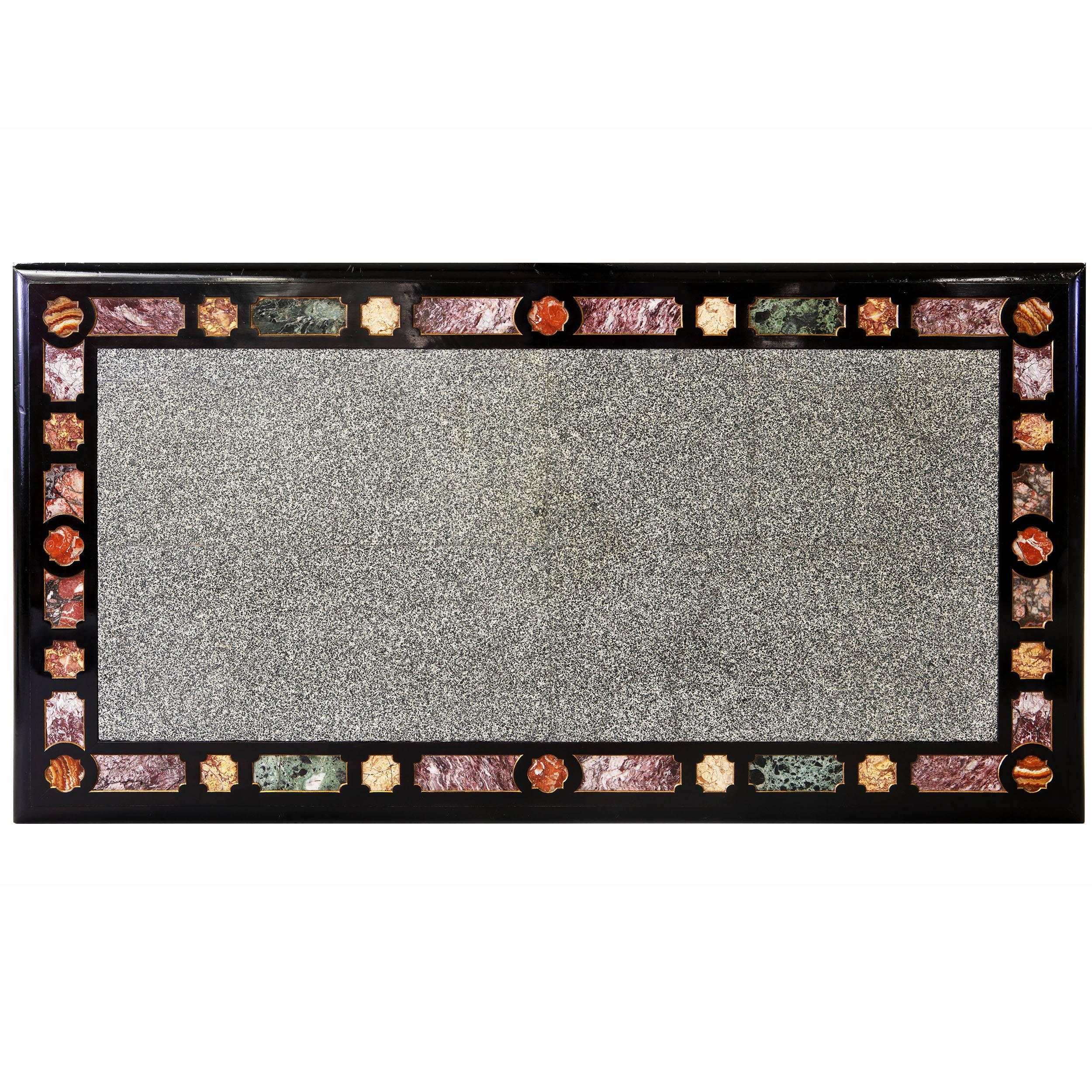 Porphyry Important 19th Century Florentine Marble Centre Table For Sale
