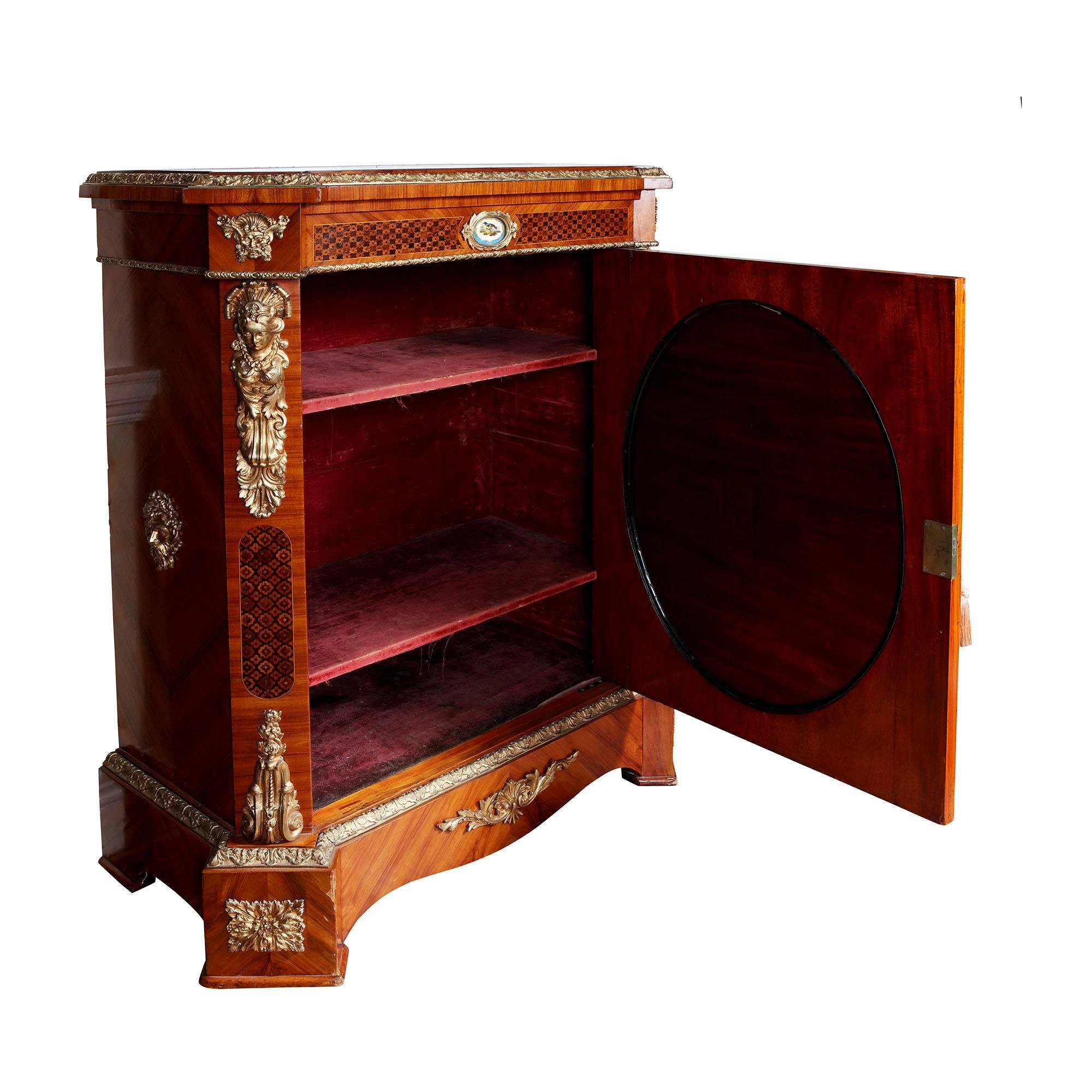 Late 19th Century Napoleon III Marquetry Side Cabinet For Sale 1