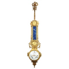 Paul Sormani Gold Ormolu and Blue Lapis Lazuli Wall Clock
