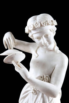 Statuario Statua in marmo di un bambino che personifica la musica