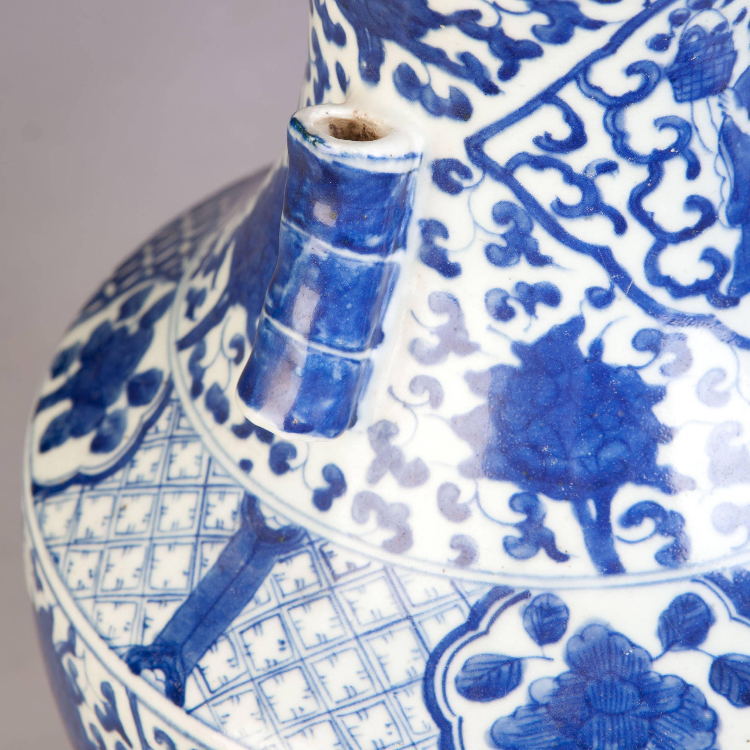Glazed A Fine Chinese Blue and White Porcelain Vase Mounted as a Lamp