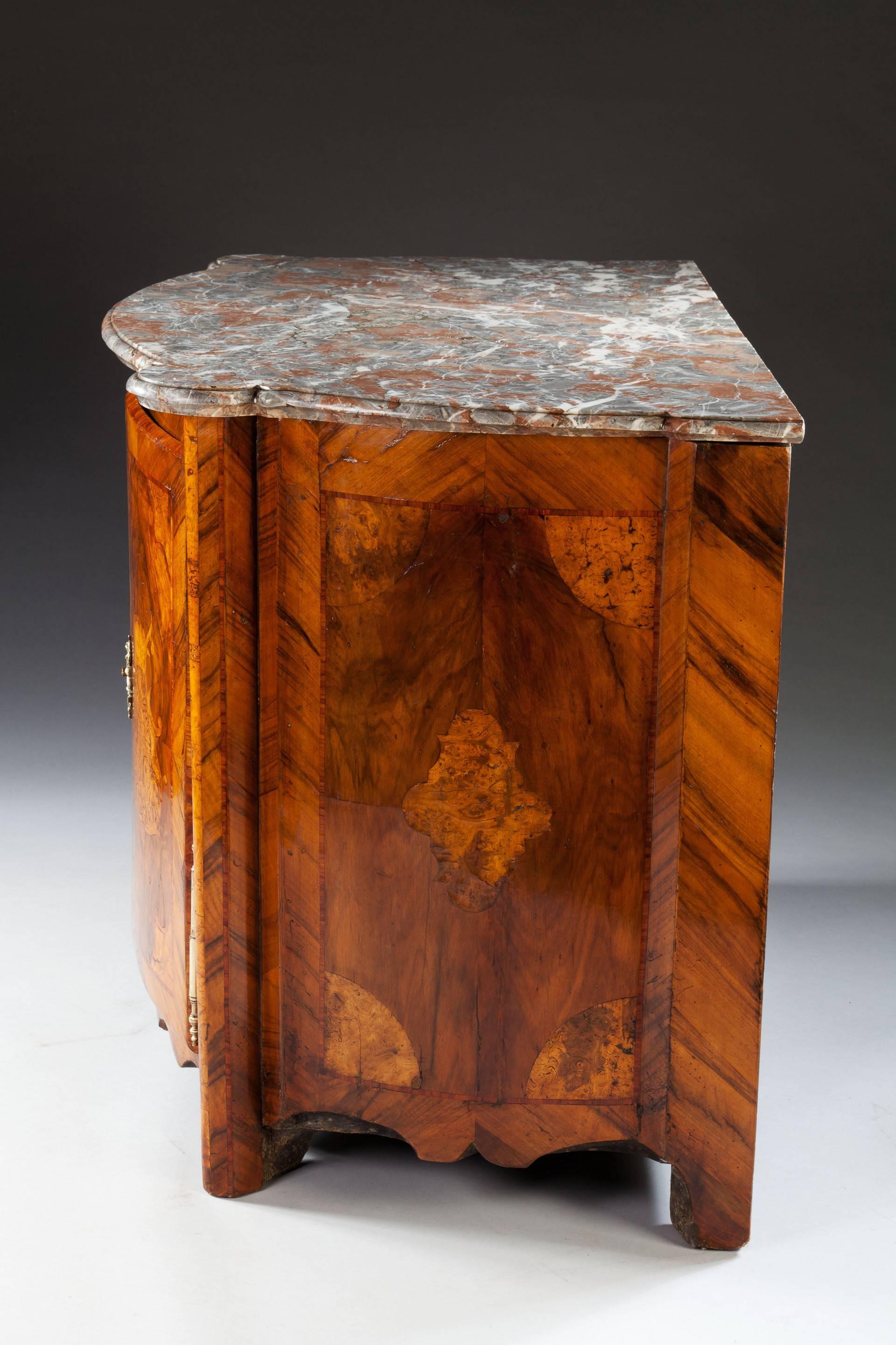 18th Century Fine Regence, Louis XV, Baroque or Rococo Marquetry Cabinet Buffet For Sale