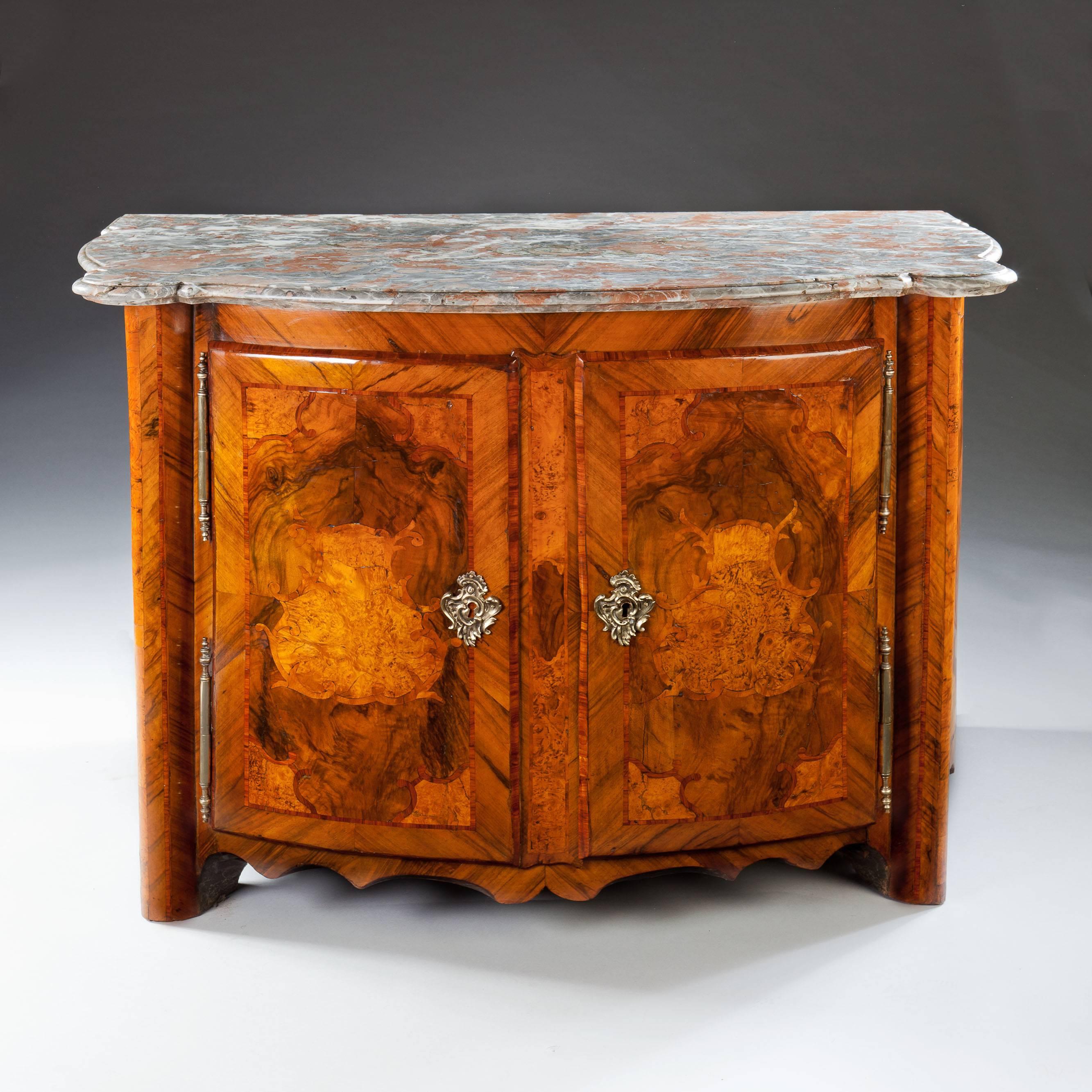 French Fine Regence, Louis XV, Baroque or Rococo Marquetry Cabinet Buffet For Sale