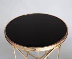 Pair of Mid-20th Century Polished Brass and Marble Lamp, End Tables