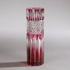 Art Deco Cut Colored Glass Vases by Val St Lambert