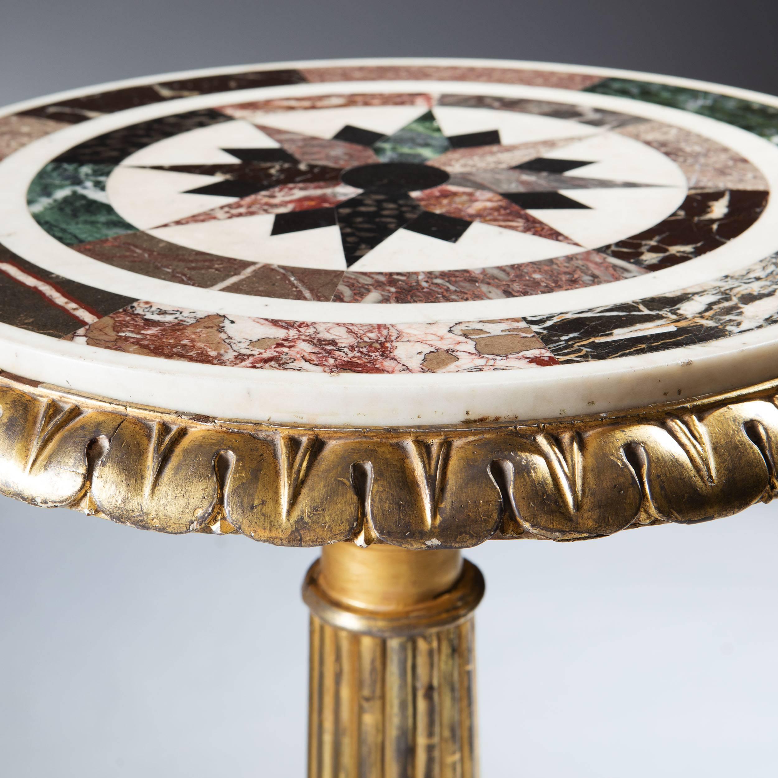 William IV Giltwood and Pietra Dure Occasional Table In Excellent Condition In London, by appointment only