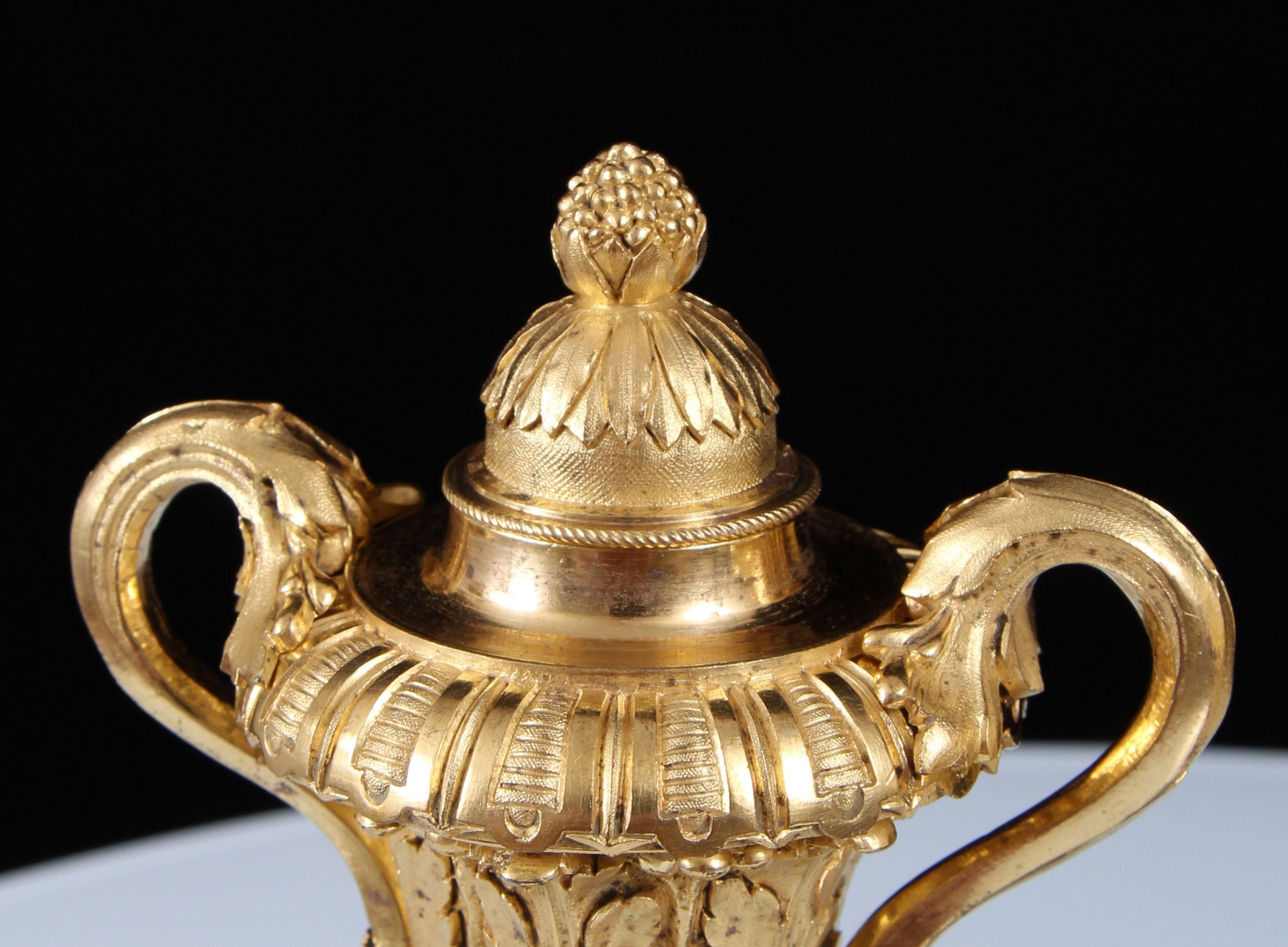 Coppia di cassette Luigi XVI in bronzo dorato e blu I. Johns in vendita 1