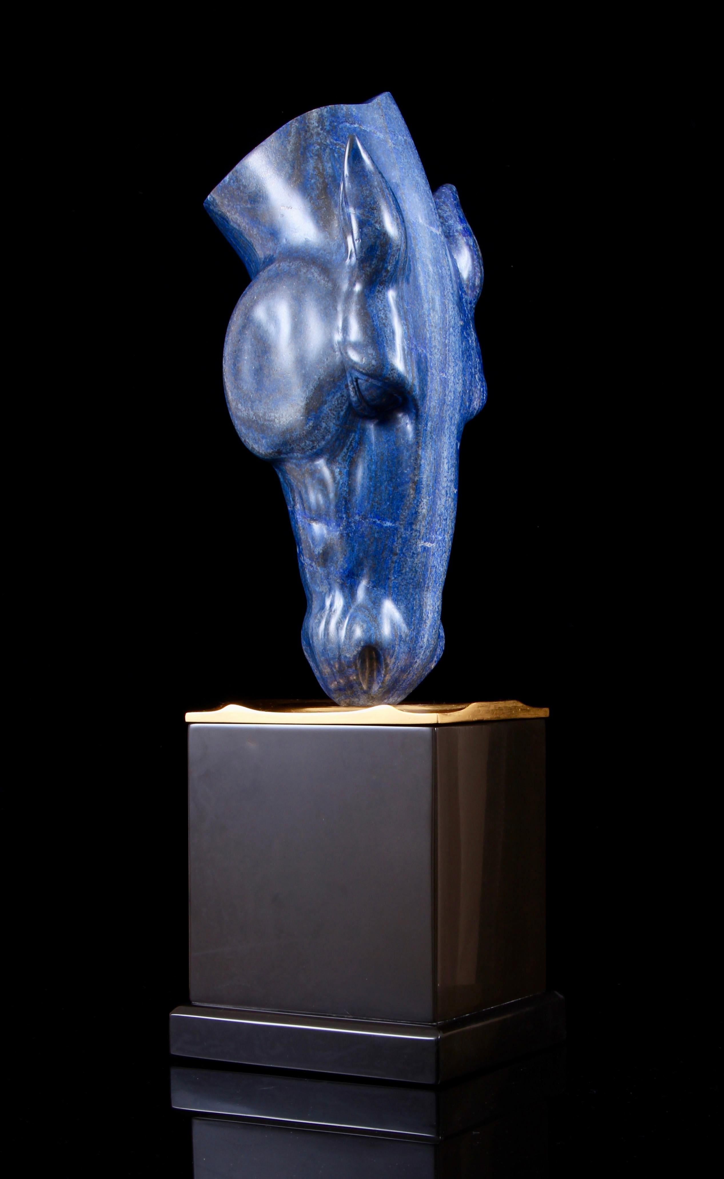 XXI secolo e contemporaneo Scultura inglese intagliata in lapislazzuli, ''On A Golden Pond'', di Frempire in vendita