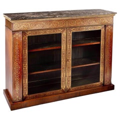 Late Regency Brass Inlaid Rosewood Side Cabinet