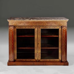 Late Regency Brass Inlaid Rosewood Side Cabinet
