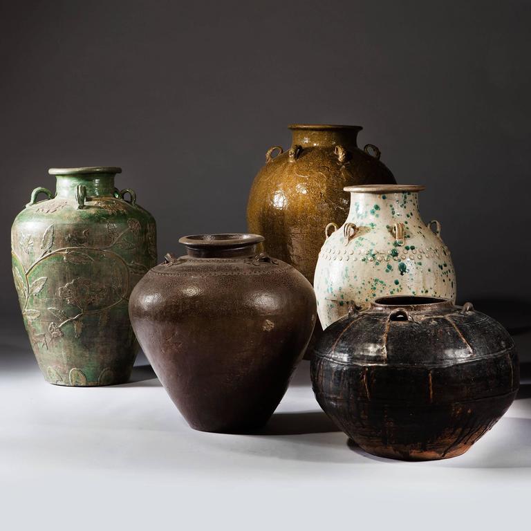 Brown Glaze Rustic Chinese Storage Jar at 1stDibs