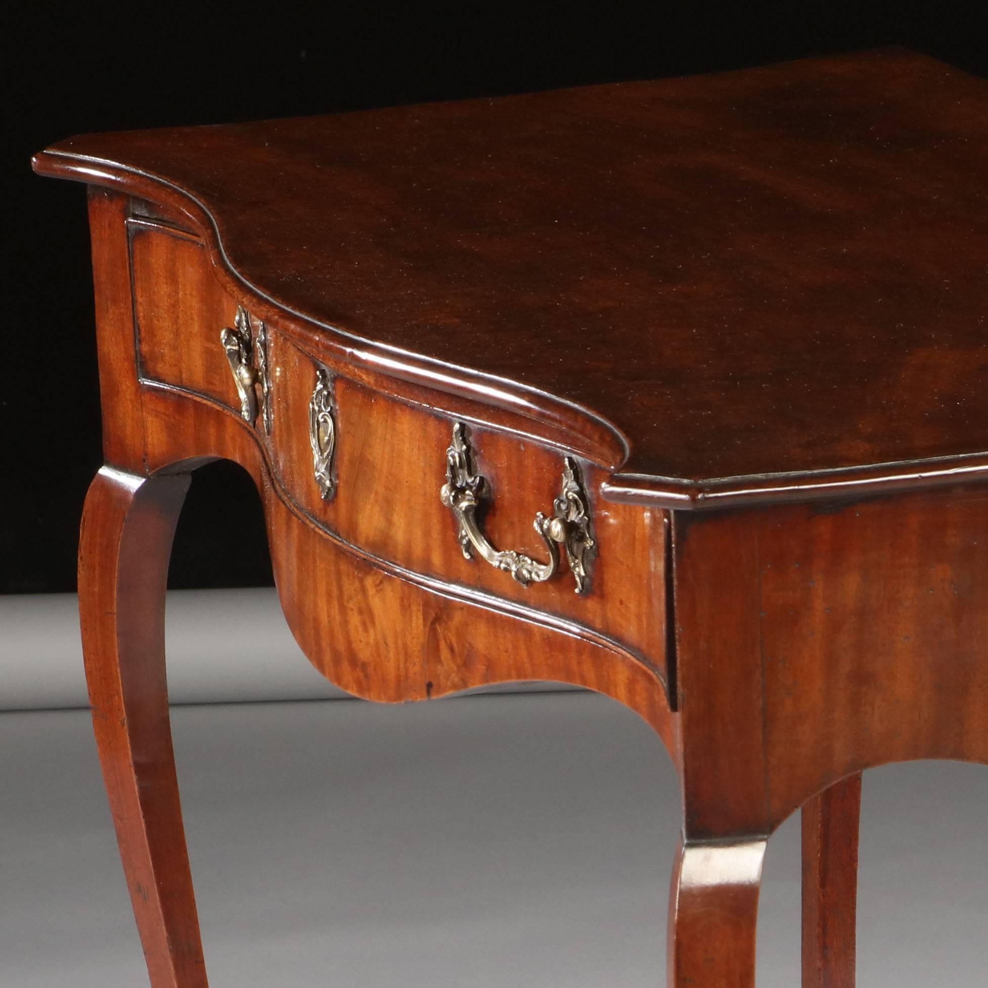 18th Century Serpentine George III Chippendale Mahogany Side Table 3