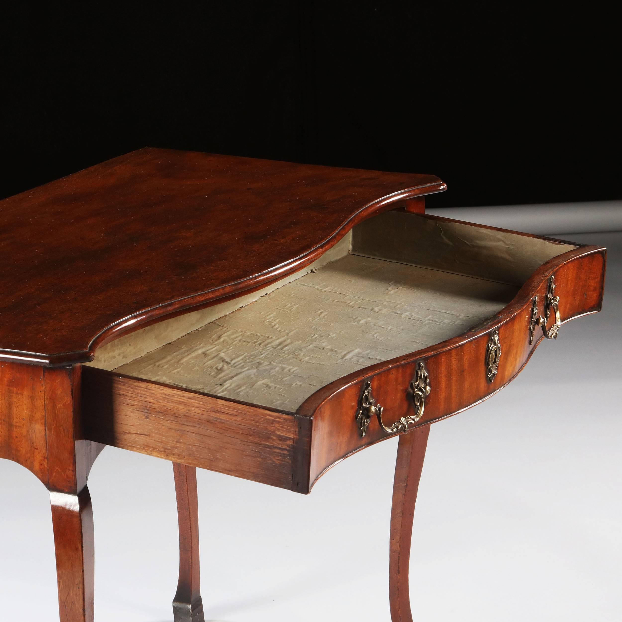 18th Century Serpentine George III Chippendale Mahogany Side Table 5