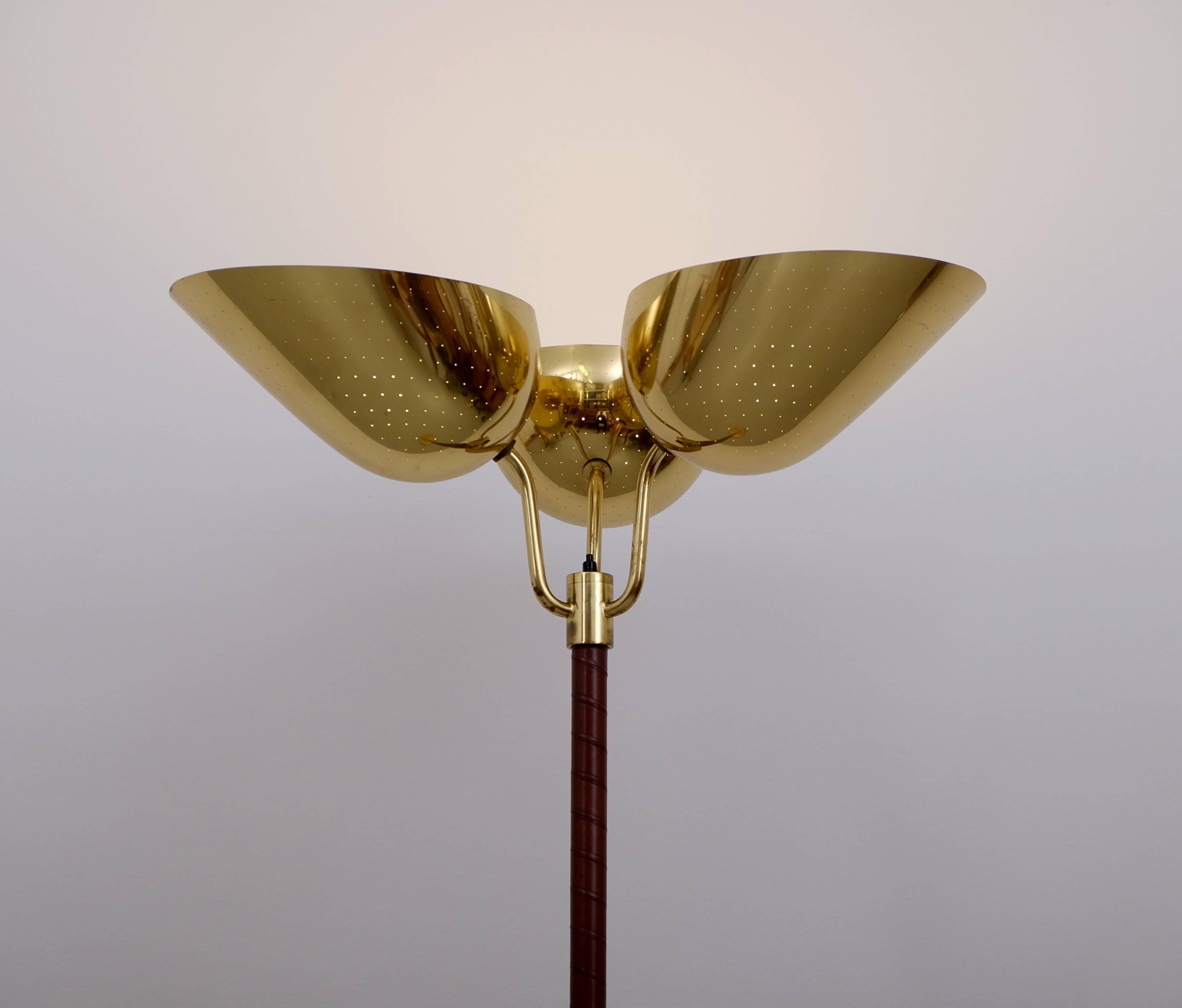Brass Floor Lamp by Carl-Axel Acking, 1940s