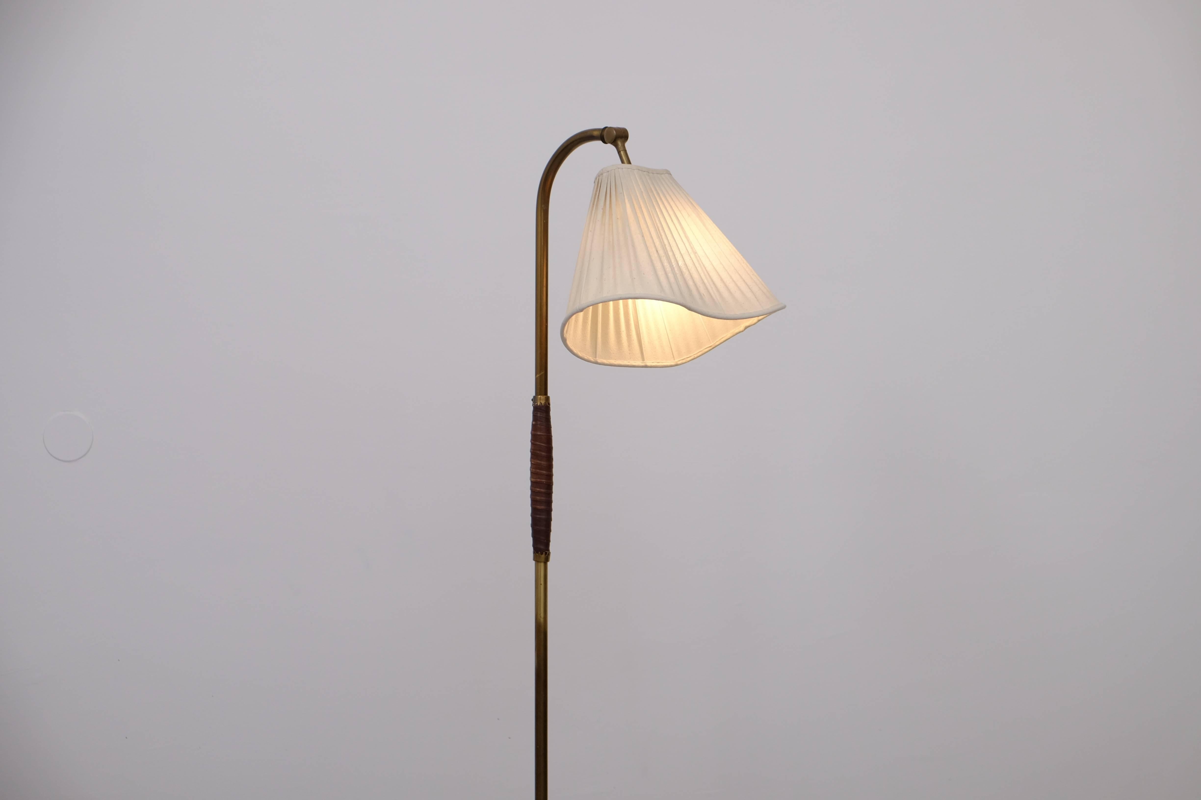 Scandinavian Modern Brass Floor Lamp by Hans Bergström, 1940s