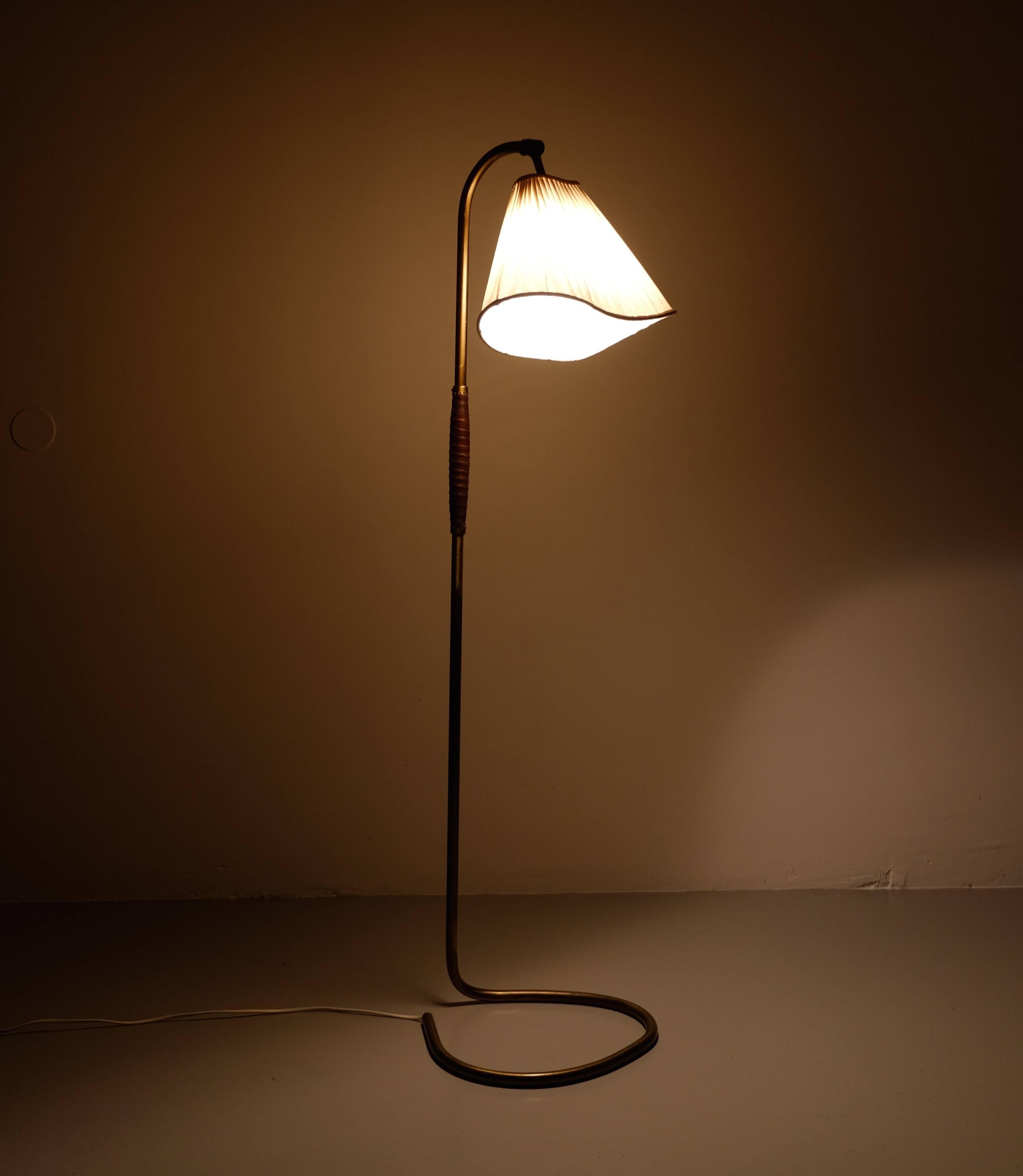 Mid-20th Century Brass Floor Lamp by Hans Bergström, 1940s